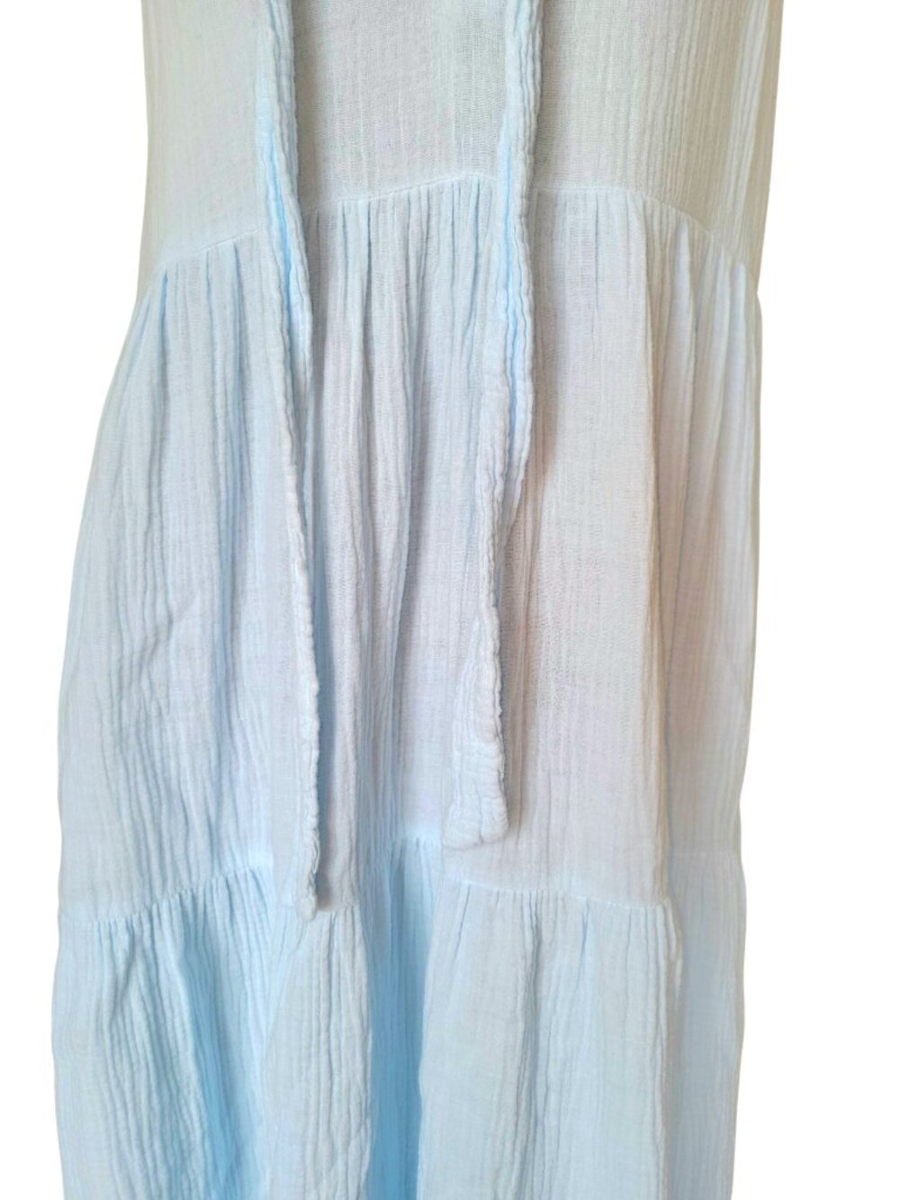 Honorine Light Baby Blue Tiered Neck Straps Maxi Dress Women's Size XS (Fits M!) - Picture 6 of 12